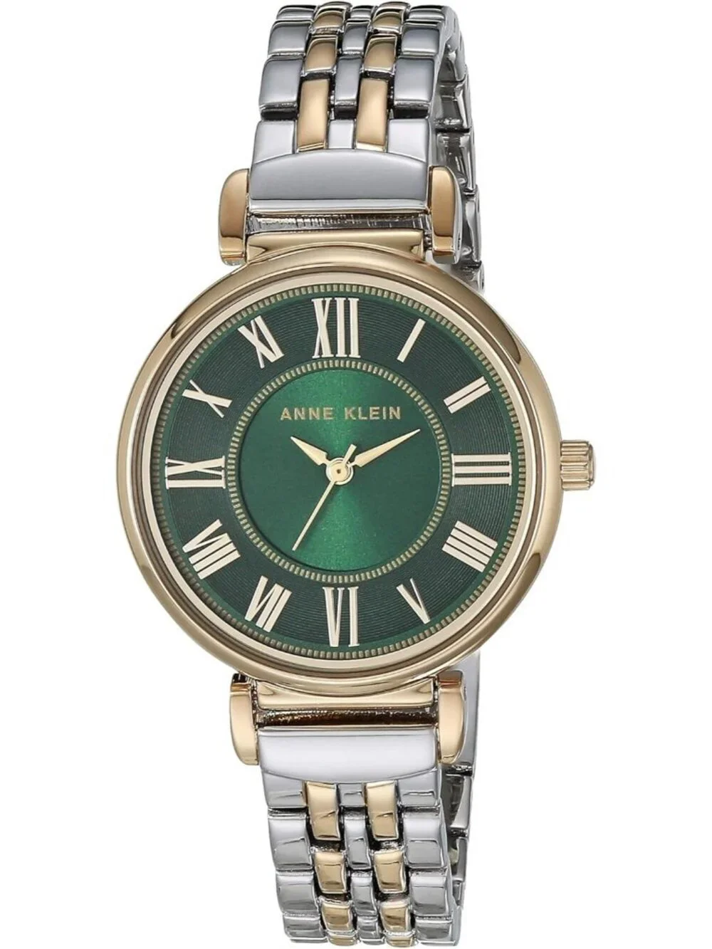 Anne Klein Women's Silver Green Japanese Quartz Roman Numeral Bracelet Watch